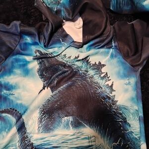 Godzilla Blue and Black Graphic Hoodie